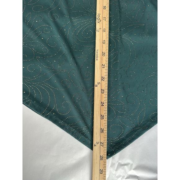 Women’s Sz M Green Long Sleeve Blouse With Gold Studded Embellishments Holiday - Picture 12 of 12